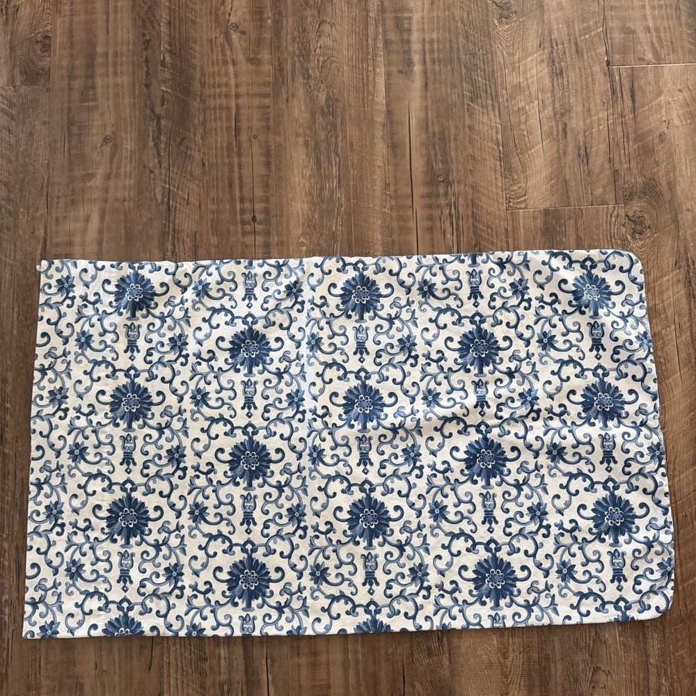 VTG RALPH LAUREN Porcelain Rosette One Standard Pillowcase Blue White USA